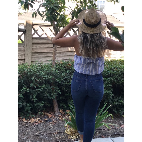 Urban Outfitters Striped Ruffle Crop Top - Picture 3 of 8